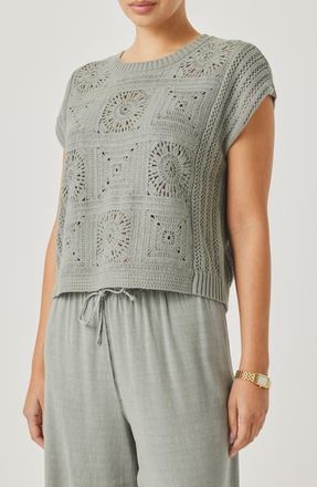 Splendid Anderson Open Stitch Sweater in Eucalyptus Green at Nordstrom, Size X-Large