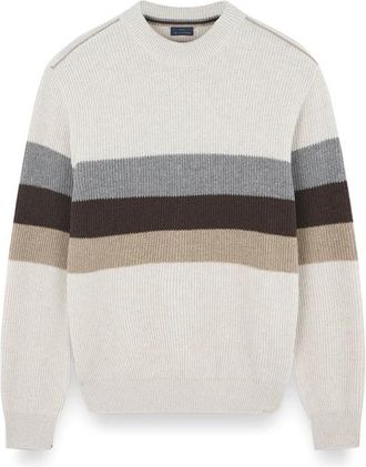 Paul & Shark Innovatieve wollen crewneck trui - Heren - Ronde hals truien - Beige - 2XL - Wol - Truien & Vesten