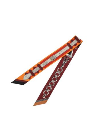 Herm&egrave;s 2025 Inventaire Poetique de Brides a Bloc Twilly zijden sjaal - Oranje