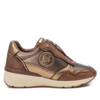 Xti Womens Leather Sneakers In Taupe