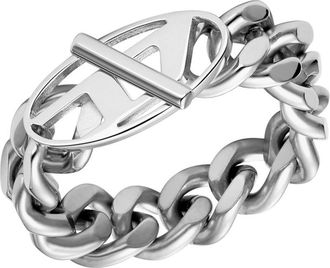 Diesel Stainless Steel Soft Chain Ring - Rings - Unisex - Silver
