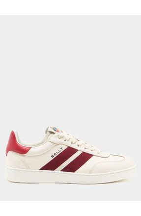 Bally Retro Crest Sneaker in Calf Leather in Bone/swiss Red at Nordstrom, Size 39.5