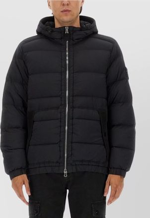 Stone Island quilted hooded jacket elasticated cuffs