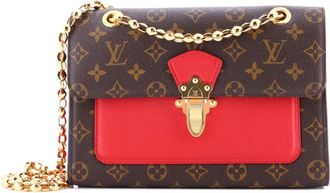 Louis Vuitton Victoire monogram canvas en leren schoudertas - Bruin