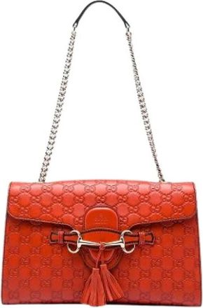 Gucci Pre-owned Emily Schoudertas - Dames - Vintage Schoudertas - Oranje - ONE Size - Leer - Vintage
