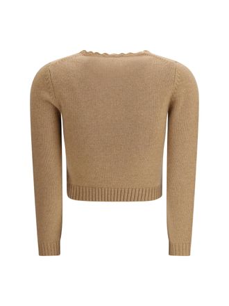 Chlo&eacute; Womens Sweater With Logo Bleached Brown Wool