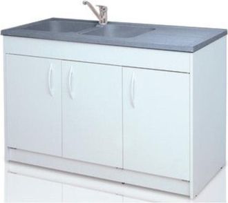 OEM Mueble Bajo Fregadero Blanco Gente Clic Clac 140x58 3 Puertas