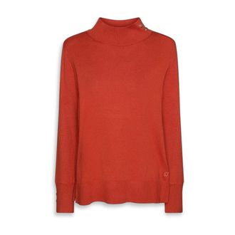 Elena Miro Truien & Vesten, Dames, Oranje, 3Xl, Polyester, Viscose Cardigan met Knopen
