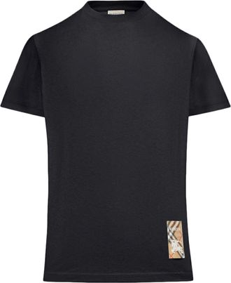 Burberry COTTON T-SHIRT WITH CHECK APPLICATION - Burberry - Woman