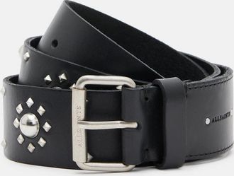 AllSaints Womens Cow Leather Rayen Studded Leather Belt, Size: XL