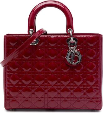 Dior Pre-owned Dior Large Patent Cannage Lady Satchel Ladies B61564169RURT744