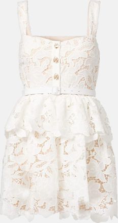 Self Portrait Abito corto in pizzo con balze