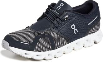 On Womens Cloud 5 Combo Textile Synthetic Black Alloy Trainers 5 UK