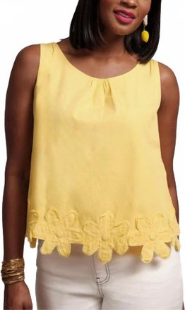 Frances Valentine Flower Tank Top In Yellow