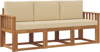 vidaXL Conjunto De Sof&aacute;s De Exterior 3 Uds. Natural Y Beige Vidaxl