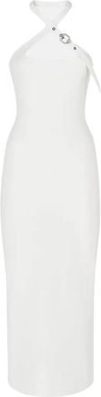 The Attico Tie Neck Midi Jurk - Dames - Casual kleedjes - Wit - M - Spandex - Kleedjes
