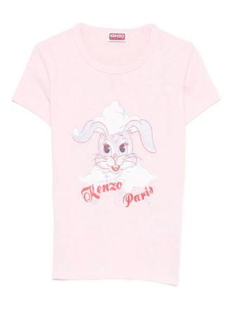 Kenzo Winter Holidays T-shirt met konijnprint - Roze