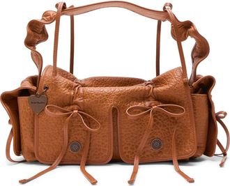 Acne Studios Multipocket Big Grainy Leather Shoulder Bag in Cognac Brown at Nordstrom