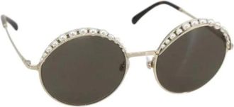 Chanel Pre-owned Accessories, female, Yellow, Size: ONE SIZE Pre-owned Metal Sunglasses