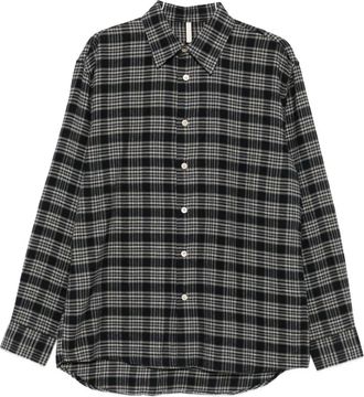 Sunflower plaid-pattern shirt - men - Fabric - L - Black