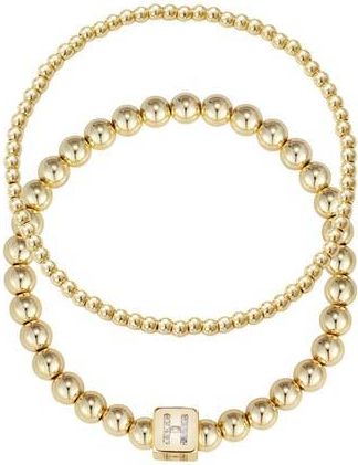 Adornia Set of 2 Gold Plated Stretch Bracelets in Gold-H at Nordstrom Rack