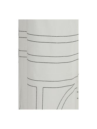 Toteme Womens Pants Monogram White-Black Cotton Trousers White/black