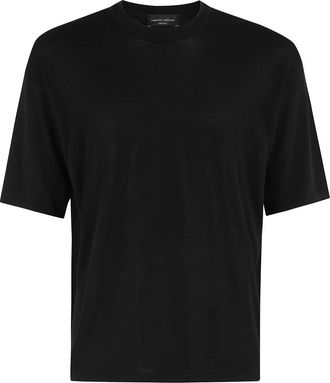 Roberto Collina T-Shirts, male, Black, S, Comfy Fit Crew Neck Jumper