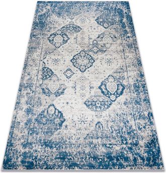 RugsX Rugsx - Alfombra Lavable Andre 1819c Roset&oacute;n, Vintage Antideslizante - Beige / Azul Blue 160x220 Cm