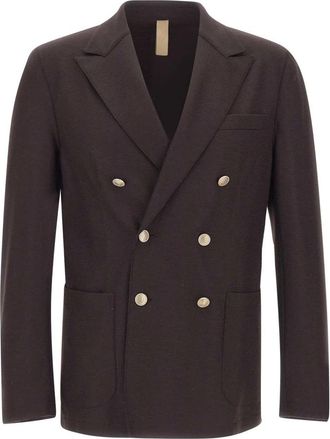 Eleventy Dubbelrijige Blazer - Heren - Blazers - Bruin - 2XL - Wol - Jassen