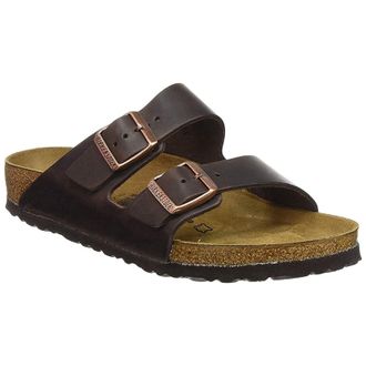 Birkenstock Arizona BS N Waxy Leather Unisex Slides Sandals - Habana - Size:UK 7.5