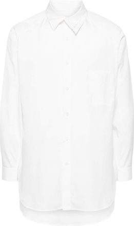 Yohji Yamamoto asymmetric-collar cotton shirt - men - Cotton - 2 - White
