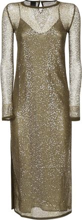 Pinko Sequin Mesh Midi Dress
