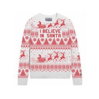 MC2 Saint Barth Kasjmier Jacquard Trui Ik Geloof In De Kerstman - Dames - Ronde hals truien - Veelkleurig - XS - Kasjmier - Truien & Vesten