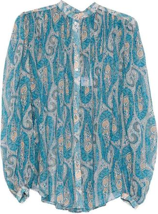Etro Paisley Silk Light Blue Shirt