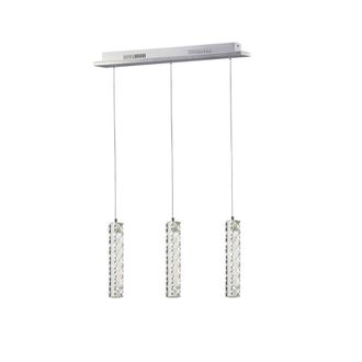 Netlighting Galaxy Ceiling Pendant 3 Drop LED 4000K 3 X 3W Polished Chrome Crystal in Grey