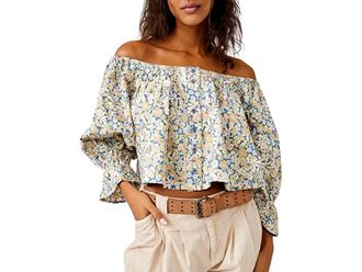Free People James Smock Womens Clothing Chambray Combo : MD (Womens 8-10), Cotton