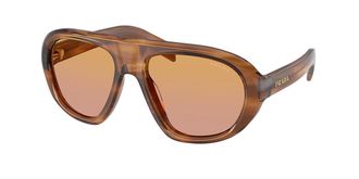 Prada PR C05S 25O04N Womens Sunglasses Brown Size 57