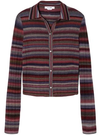 Re/Done Geribbeld vest met polokraag - Rood