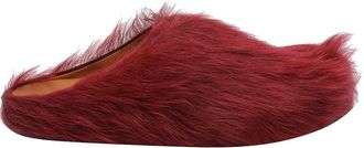 Marni Bordeaux Long Hair Sabot Fussbet
