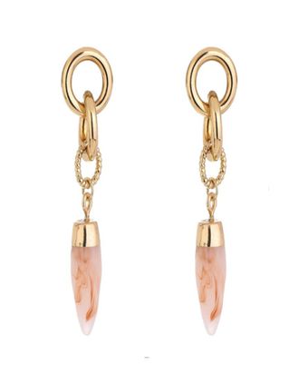 Liv Oliver 18K Plated Coral Drop Earrings