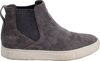 Vince Flat Ankle Sneakers in Grey Suede