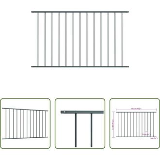 vidaXL vidaXL Acciaio verniciato - Pannello di recinzione Woerden in acciaio verniciato a polvere 1,7x1,17 m antracite