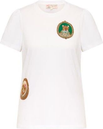 Maison Common Cotton T-Shirt With Embroidery animal portrait motif at Nordstrom, Size X-Large