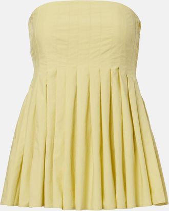 Proenza Schouler Top White Label Avine de algod&oacute;n plisado