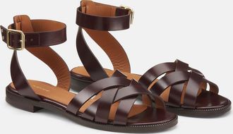 Rivecour Platte leren sandalen n&deg;203