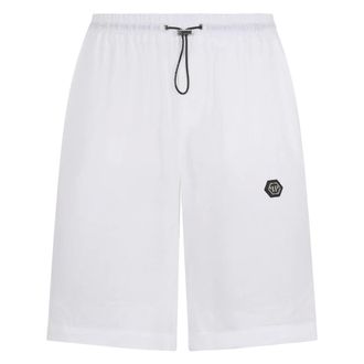 Philipp Plein Heren, Korte broeken, Wit, Maat: L
