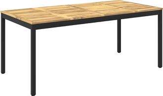 vidaXL Mesa De Cena De Jard&iacute;n Blanco Y Negro 180 X 88,5 X 75 Cm Vidaxl