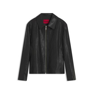 HUGO BOSS Regular-fit jacket in nappa leather