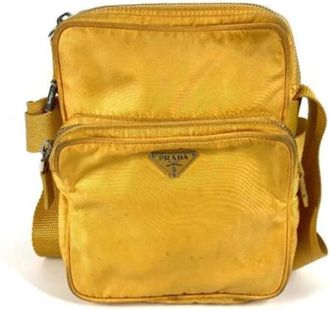 Prada Pre-owned Nylon prada-bags - Dames - Vintage Schoudertas - Geel - ONE Size - Nylon - Vintage