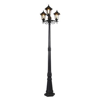 QAZQA Cl&aacute;sico/antiguo Farol Cl&aacute;sico De Exterior Negro 3 Luces Ip44 - New Haven Vidrio /pl&aacute;stico Alargada Adecuado Para Led Max. 3 X 15 Watt - Qazqa